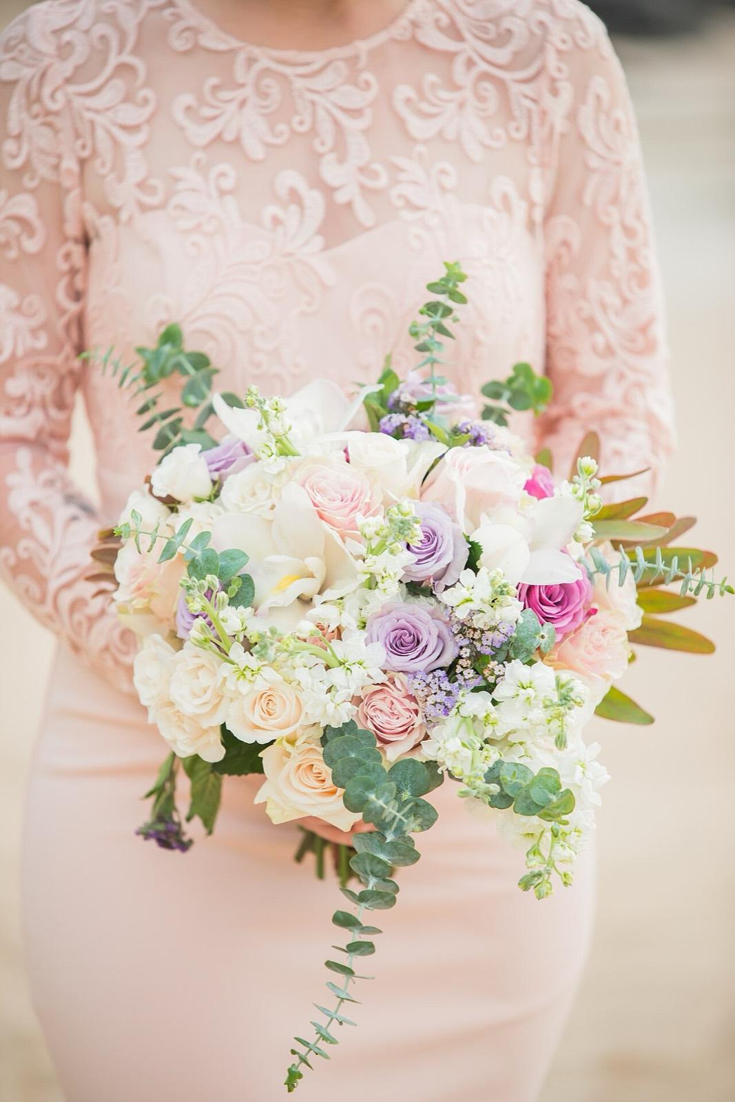 A pastel wedding bouquet